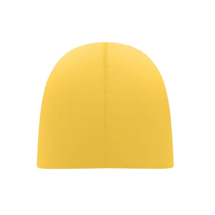 Beanie unisex din bumbac galben solid cu model tricotat si cusatura centrala