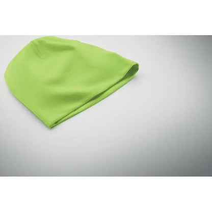 Beanie unisex din bumbac verde neon moale cu textura netedă și margine pliată pentru uz casual