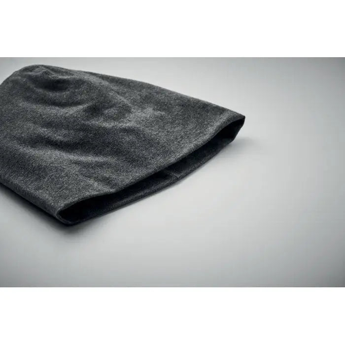 Beanie unisex din bumbac gri închis moale cu textură ușoară și bordură pliată