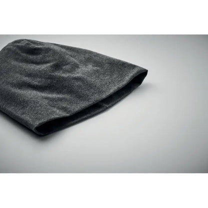 Beanie unisex din bumbac gri închis moale cu textură ușoară și bordură pliată