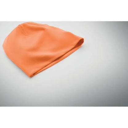 Beanie unisex din bumbac moale portocaliu vibrant cu textură netedă și margine pliată