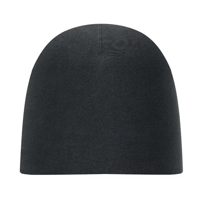 Beanie unisex din bumbac negru cu model texturat subtil si cusatura centrala in partea de sus