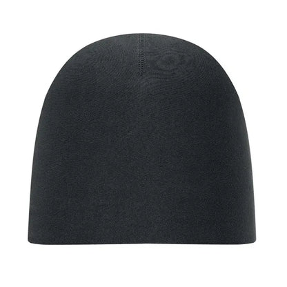 Beanie unisex din bumbac negru cu model texturat subtil si cusatura centrala in partea de sus