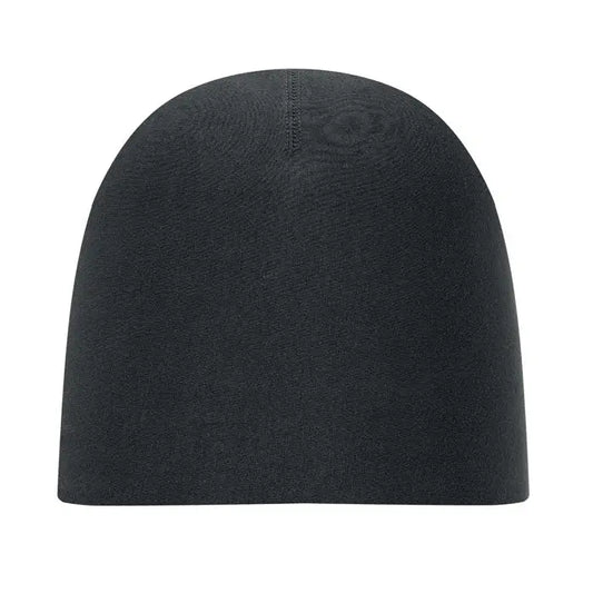 Beanie unisex din bumbac negru cu model texturat subtil si cusatura centrala in partea de sus