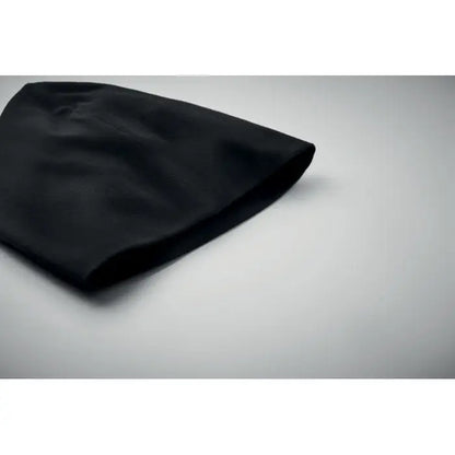 Beanie unisex din bumbac negru cu textura moale tricotata si bordura pliata