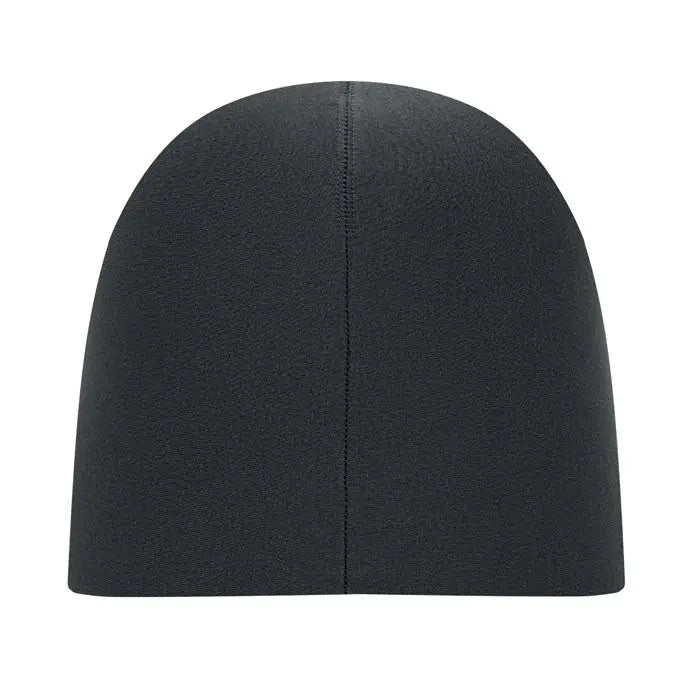 Beanie unisex din bumbac negru cu cusatura centrala subtire din partea din spate