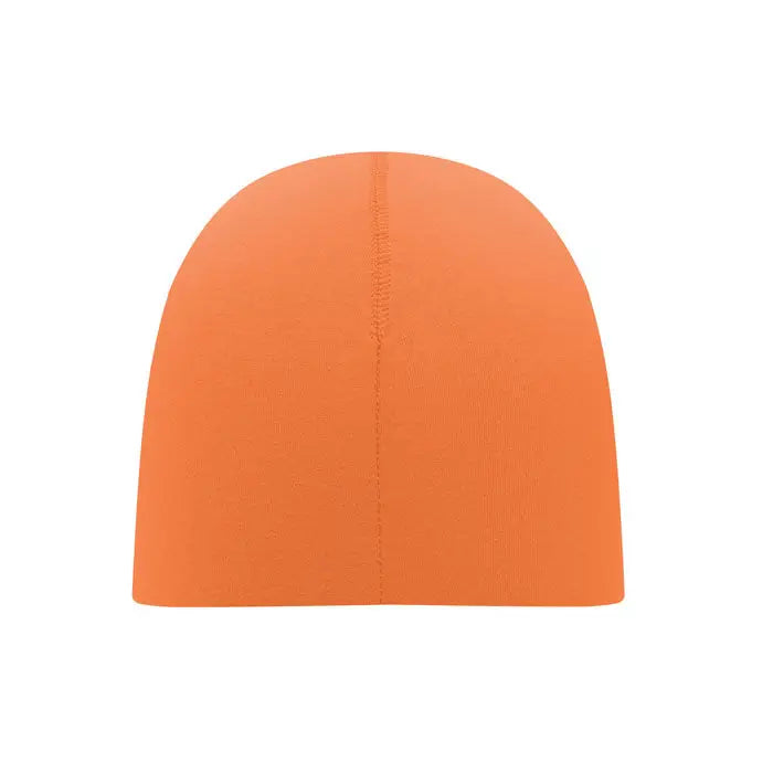 Beanie unisex din bumbac portocaliu aprins cu cusatura verticala subtila pe mijloc