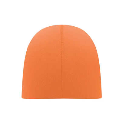 Beanie unisex din bumbac portocaliu aprins cu cusatura verticala subtila pe mijloc