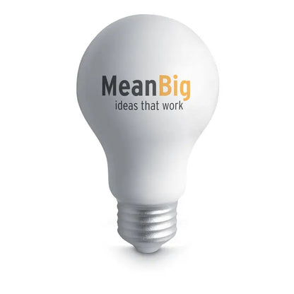 Bec pu antistres bec cu sticla mata alba si baza metalica cu textul meanbig ideas that work pentru idei creative