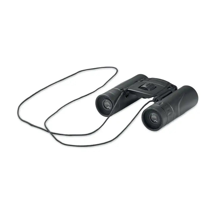 Binoclu compact usor negru din plastic cu curea de gat asortata pentru observatii usoare si compacte