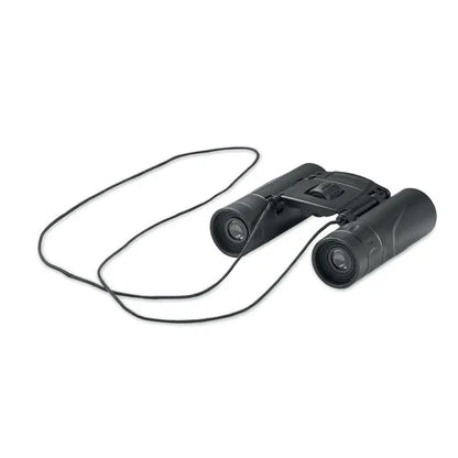 Binoclu compact usor negru din plastic cu curea de gat asortata pentru observatii usoare si compacte