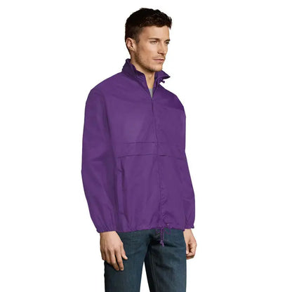 Blazer de vant unisex surf jacheta usoara mov cu guler inalt si tiv cu snur