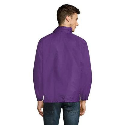 Blazer de vant unisex surf jacheta usoara mov cu guler inalt si mansete elastice