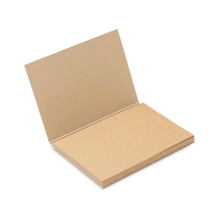 Bloc de note din hartie reciclata cu design minimalist si coperta bej din hartie kraft reutilizata