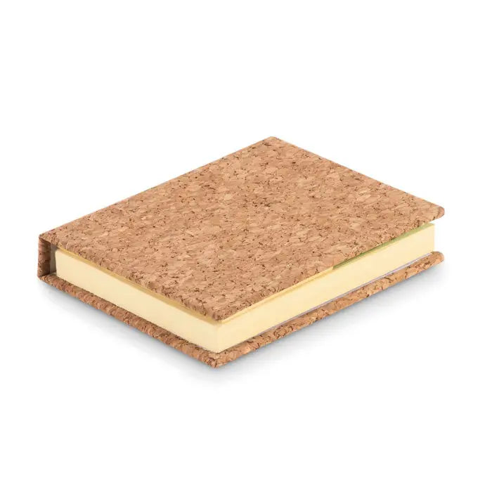 Bloc de note lipicioase din pluta cu coperta compacta texturata naturala si pagini galben pal