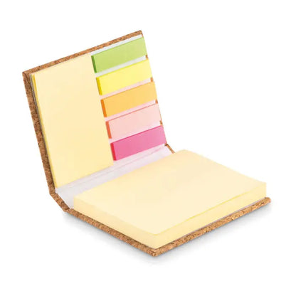 Bloc de note lipicioase din pluta cu organizator de note adezive pastel si pad galben mare