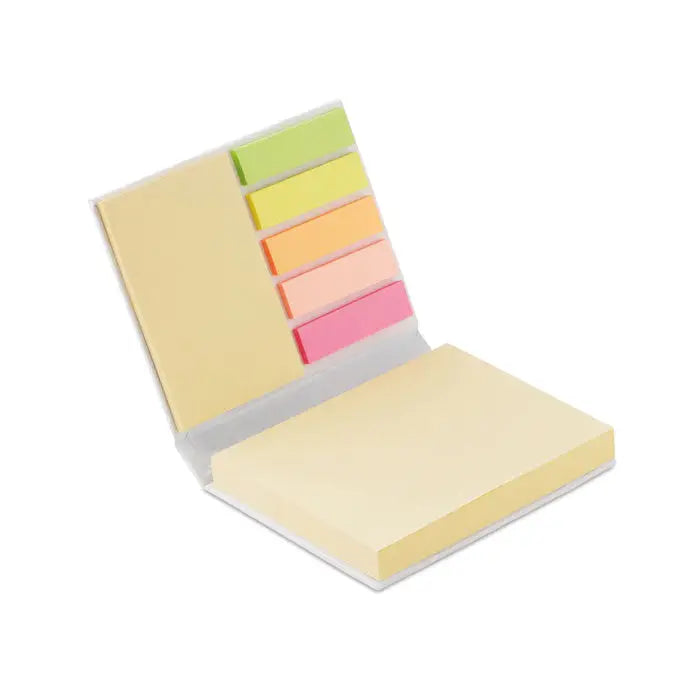 Bloc de note lipicioase colorate cu secțiuni multiple pastelate și vii într-un design compact pliabil