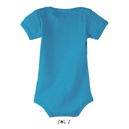 Body bambino bebe romper bebeluș turcoaz solid cu mâneci scurte și tivuri nervurate la mâini și picioare
