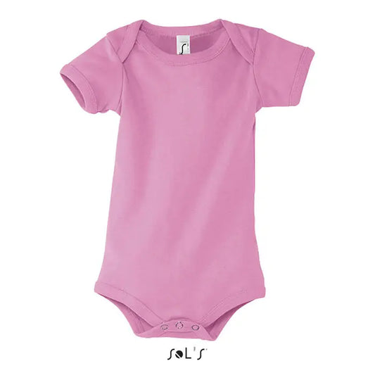 Body bambino bebe un body moale bebe roz cu mâneci scurte și capse la baza pentru confort maxim