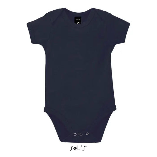 Body bambino bebe body pentru bebeluși cu mânecă scurtă albastru navy din bumbac cu capse la baza