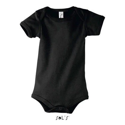 Body bambino bebe costum de bebeluș negru cu mâneci scurte și închidere cu capse la bază