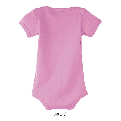 Body bambino bebe un body bebeluș roz pal, cu mâneci scurte, design simplu și manșete ribbed