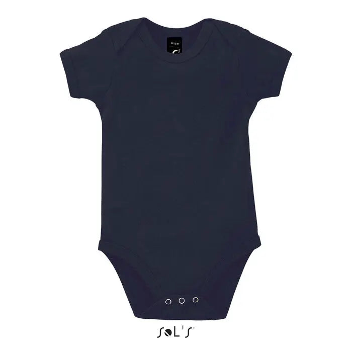 Body bambino bebe body albastru marin cu maneci scurte si capse la baza pentru bebeluși