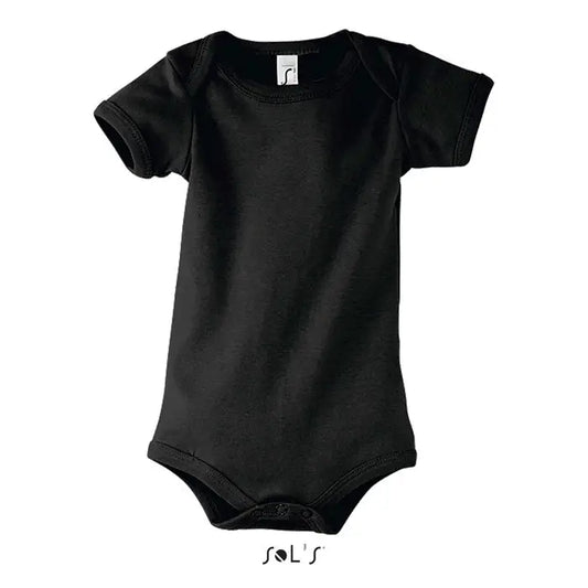 Body bambino bebe body pentru bebe negru cu maneci scurte si inchidere cu capse la baza