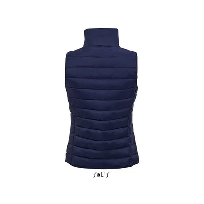 Bodywarmer femeie wave 180g vesta albastru navy matlasată fără mâneci cu guler înalt pentru sezon rece