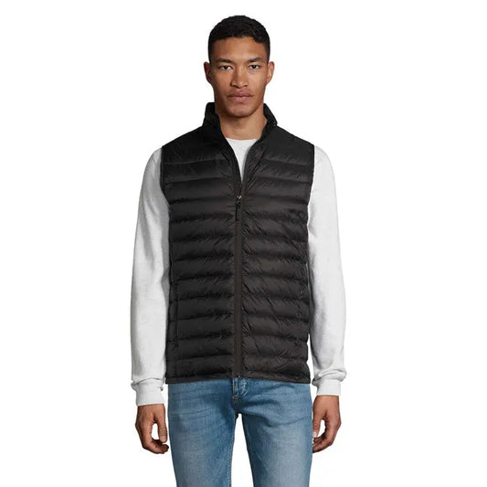 Vestă bodywarmer wilson bw bărbați, vestă matlasată neagră, fermoar integral și guler în picioare