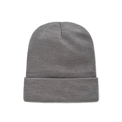 Bonita unisex din poliester rpet beanie gri melanj moale cu tiv pliat din tricot