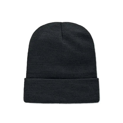 Bonita unisex din poliester rpet negru caciula tricotata cu maneca pliată