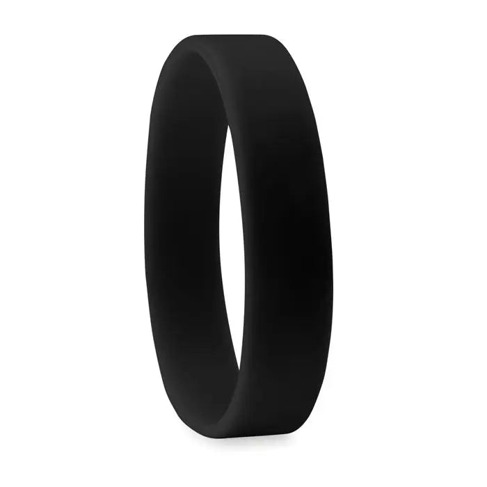 Bratara din silicon neagra cu finisaj mat si suprafata neteda din material siliconic