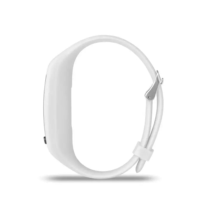 Bratara pedometru alba din silicon cu catarama si inchizatoare argintii pentru fitness tracker sau smartwatch