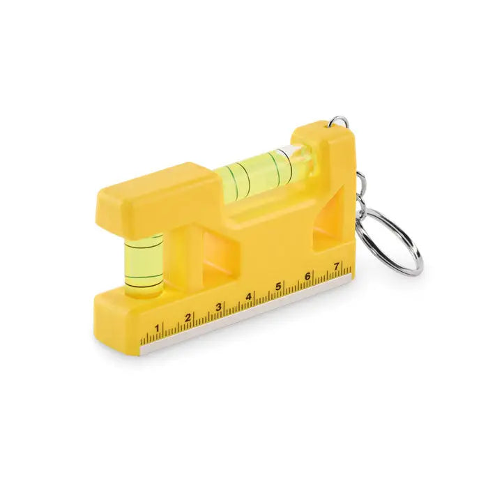 Breloc abs galben cu nivel magnetic incorporat si rigla pentru masuratori precise