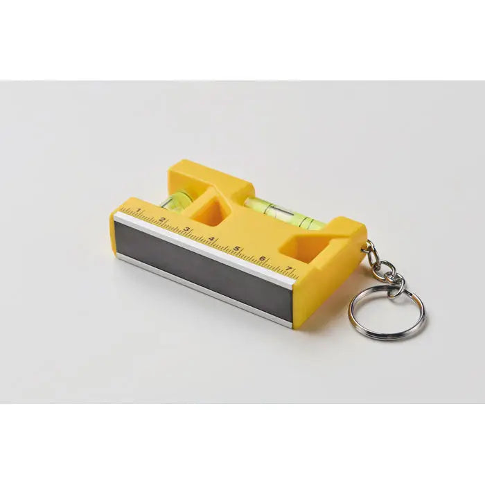 Breloc abs galben cu nivel magnetic si rigla incorporata pentru masuratori practice si precise