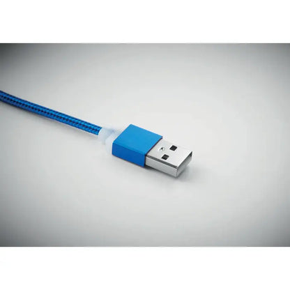Breloc cu cablu usb tip c albastru cu conector metalic si carcasa din plastic albastra