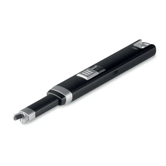 Bricheta usb mare neagra si argintie cu design modern si port de incarcare usb pentru utilizare electronica