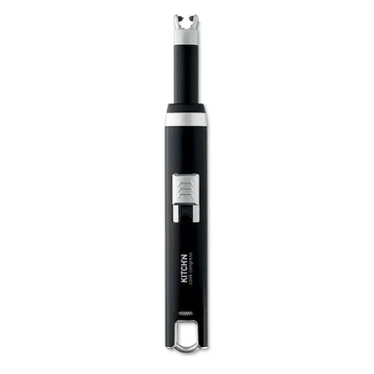Bricheta usb mare neagra cu accente argintii si design modern pentru aprindere electrica de bucatarie