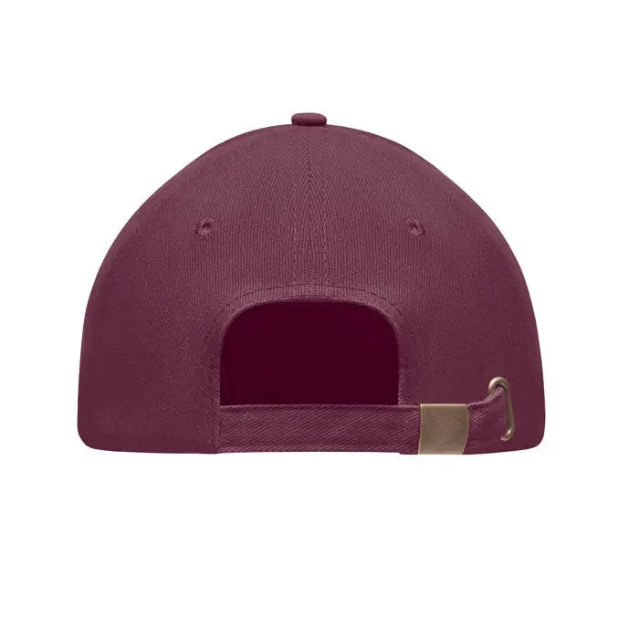 Bumbac greu periat șapcă baseball maro cu 6 panouri și bretea din material textil cu cataramă metalică la spate