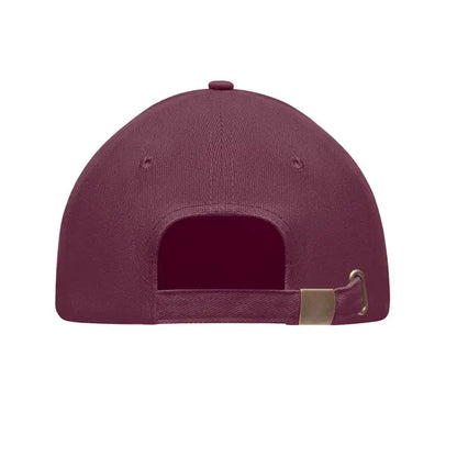Bumbac greu periat șapcă baseball maro cu 6 panouri și bretea din material textil cu cataramă metalică la spate