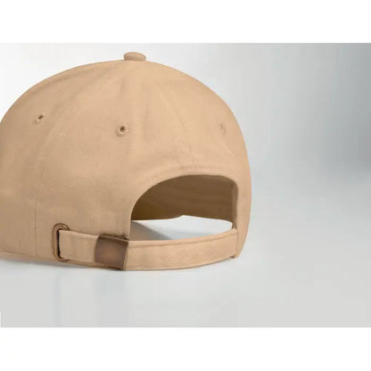 Beige sapcă baseball din bumbac greu periat cu 6 panouri și curea reglabilă metalică la spate