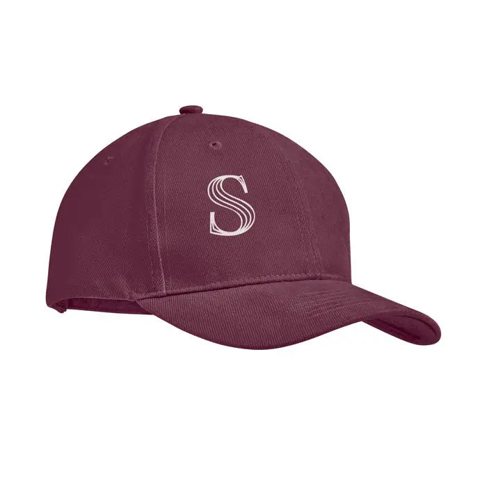 Șapcă de baseball maro din bumbac greu periat cu 6 panouri și logo alb brodat s
