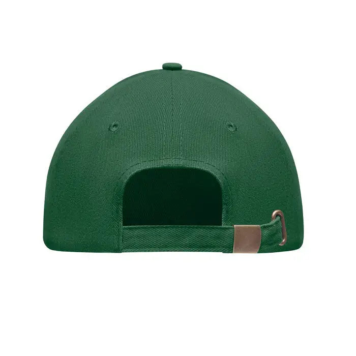 Șapcă de baseball verde închis bumbac greu periat 6 panouri cu curea textilă și cataramă metalică pe spate