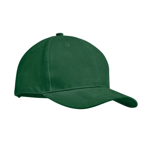 Șapcă de baseball verde închis cu coroană structurată din bumbac greu periat și cozoroc curbat