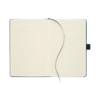 Buzunar frontal din pu pentru notebook a5 cu coperta dura bleumarin si elastic negru pentru fixare