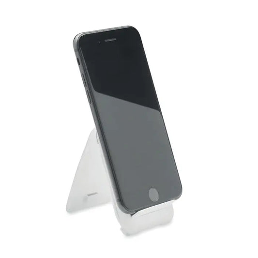 Cablu 3 in 1 cu suport pentru telefon cu iphone 6s negru sprijinit pe suport acrilic transparent