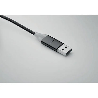 Cablu de incarcare 4 in 1 tip c negru cu cablu impletit si conector mat cu finisaj elegant