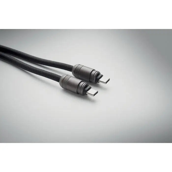 Cablu snur pentru suport telefon de 60w cu cablu usb-c negru impletit si conectori metalici robusti