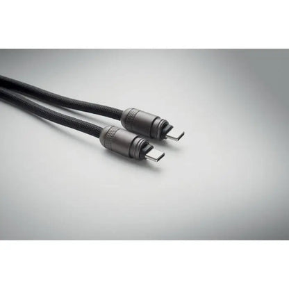 Cablu snur pentru suport telefon de 60w cu cablu usb-c negru impletit si conectori metalici robusti